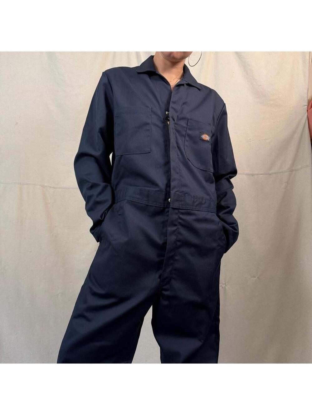 Deadstock Dickies Navy Long-Sleeve Workwear Coveralls